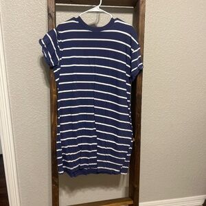 Blue with white stripped dress